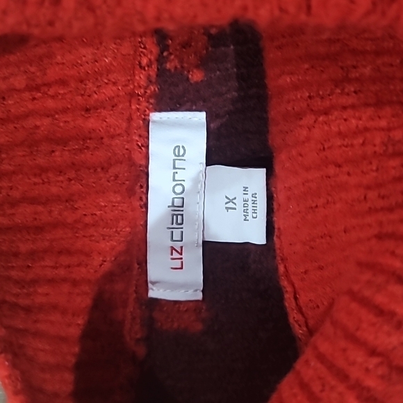 Liz Claiborne Womens Mock Neck Long Sleeve Floral Pullover Sweater Size 1X - Picture 10 of 13